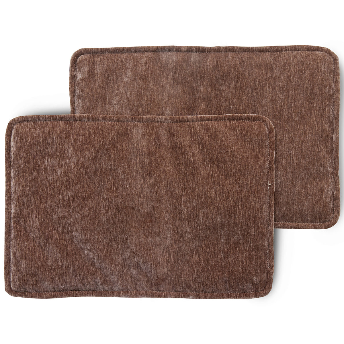 Armrest Cushion Set Brown Velvet for Chrome Lounge Armchair