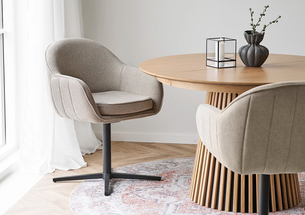 Tamera Light Grey Swivel Dining Chair