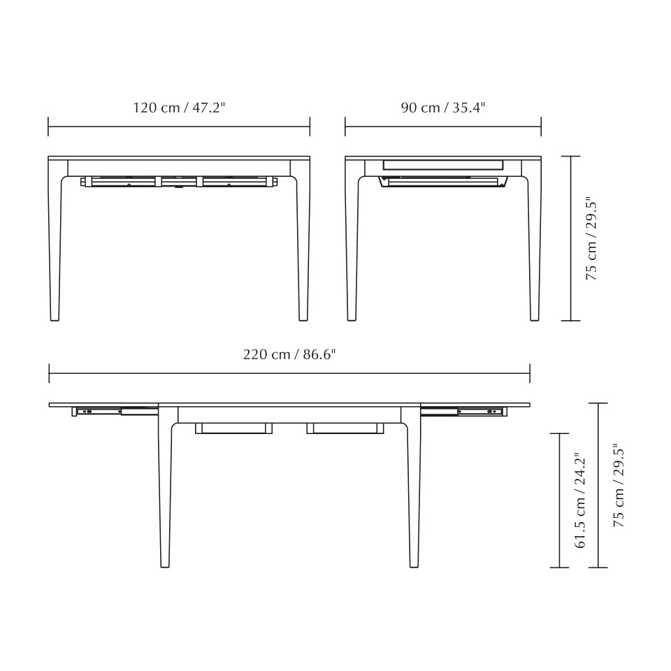 Heart & Soul Walnut Extendable Dining Table