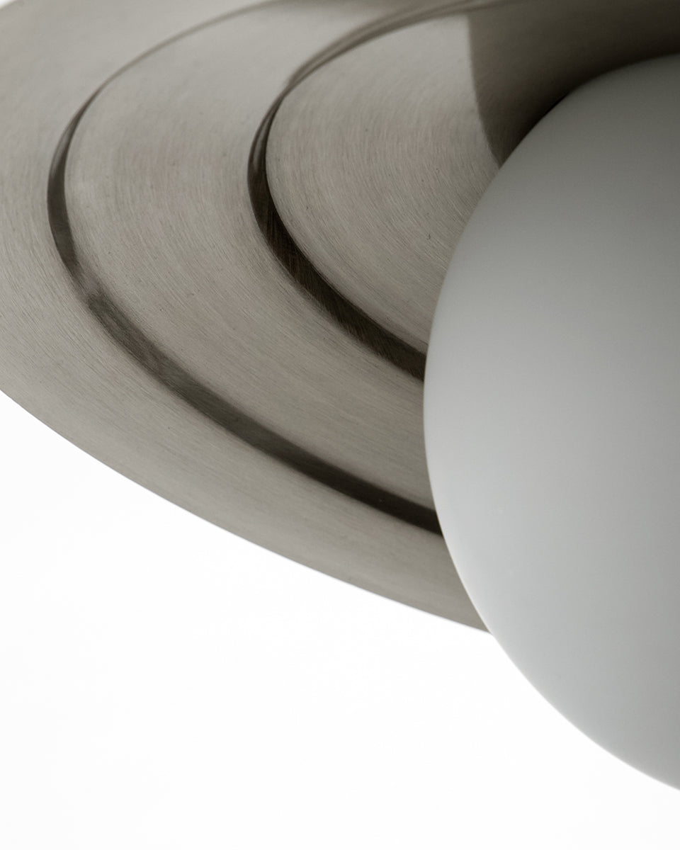 Coin Brushed Silver Pendant Lamp