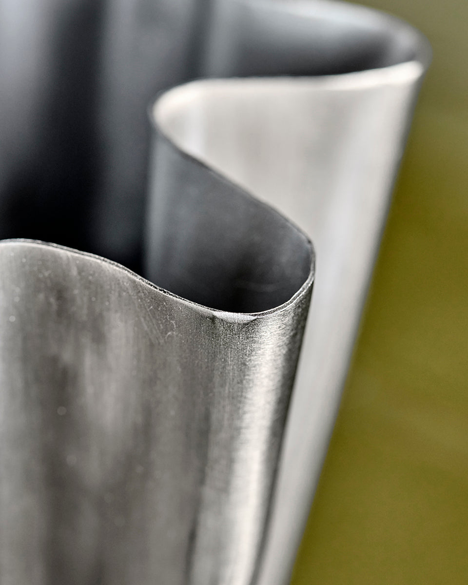 Flood II Brushed Silver Vase