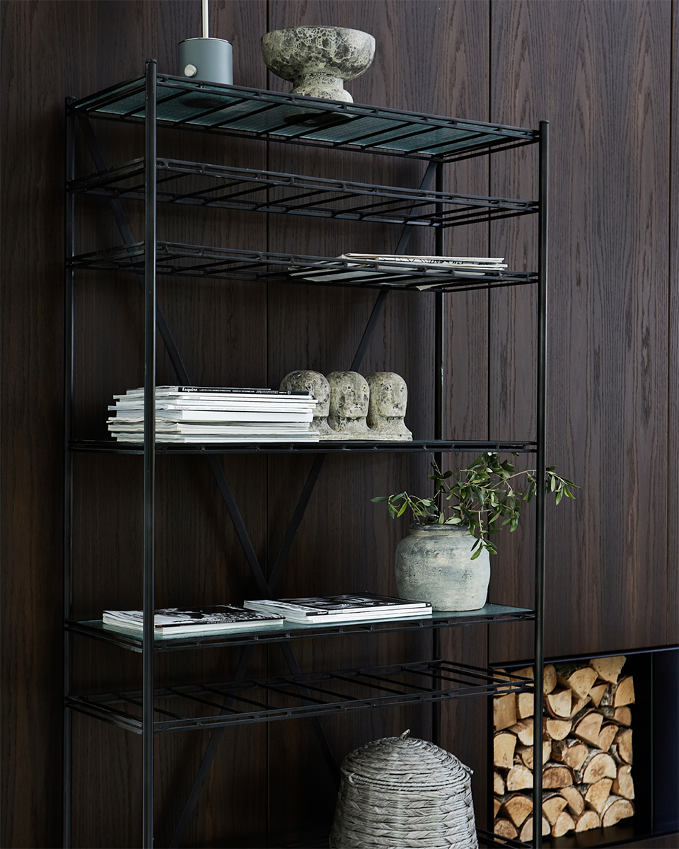 Gany Black Shelving Unit