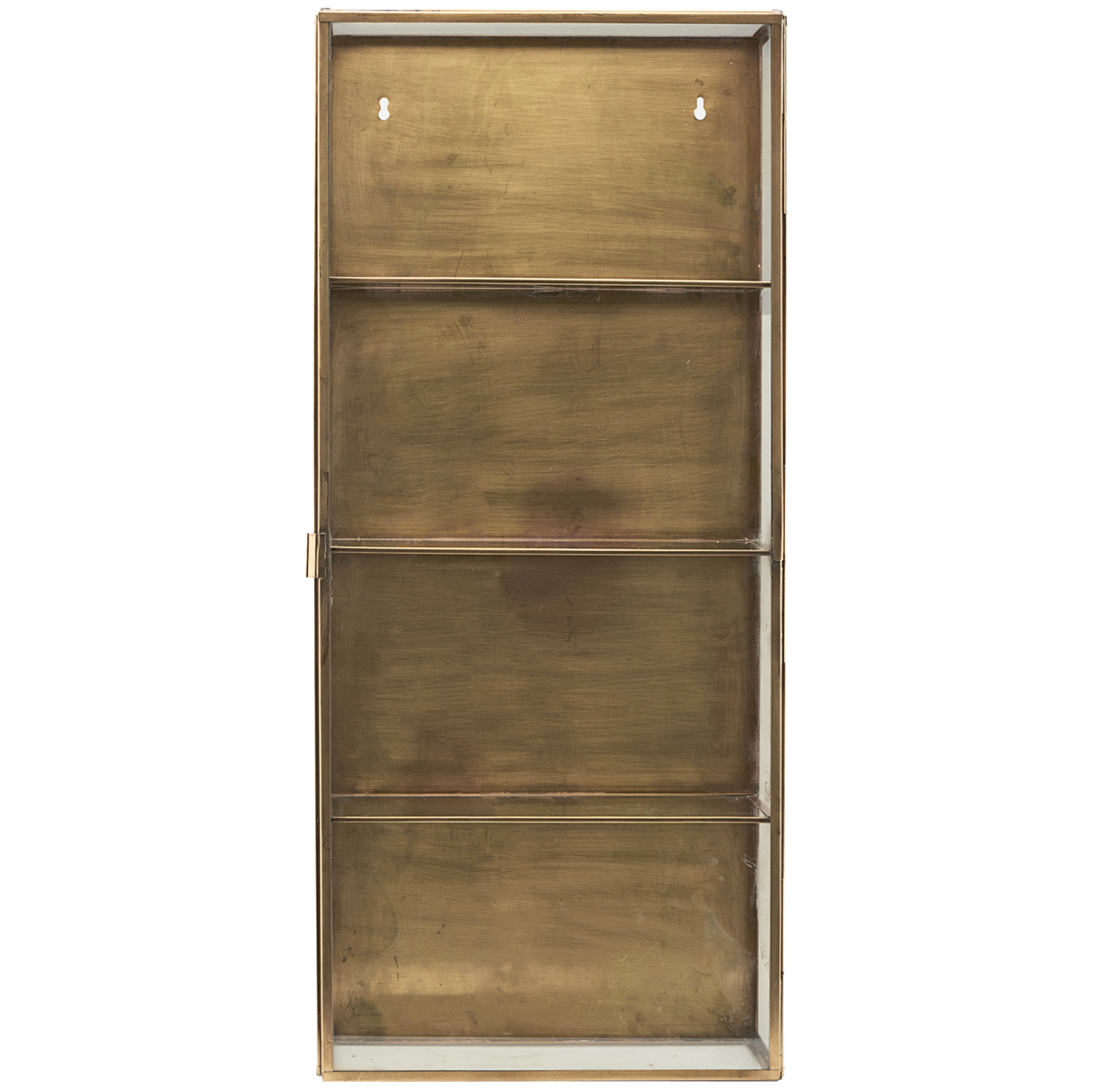 Glass Brass Wall Cabinet