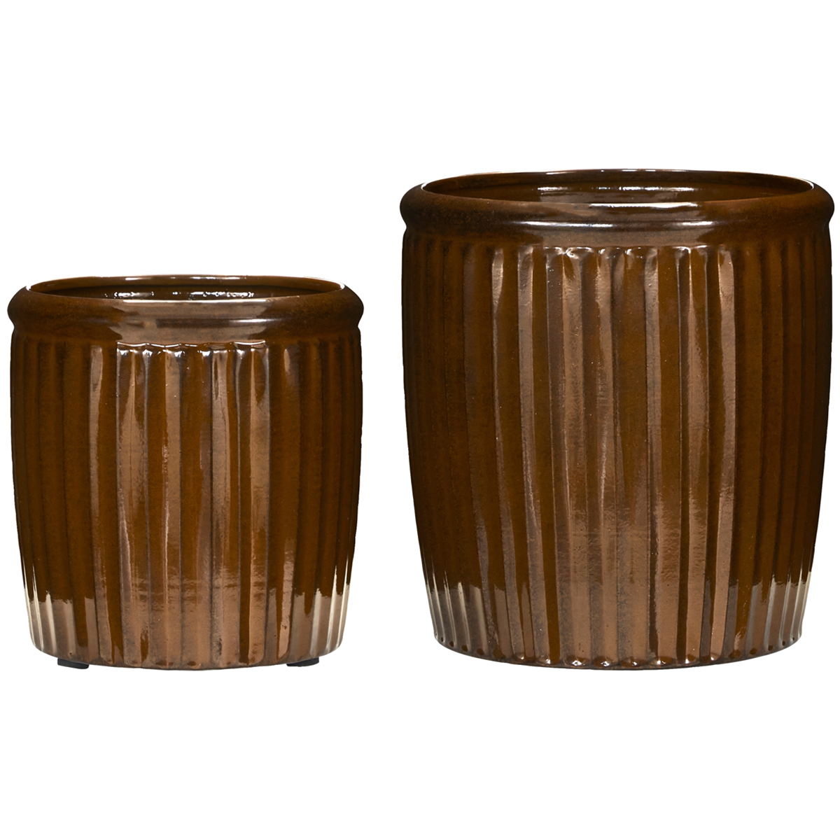 Groove Brown Planter (2/Set)