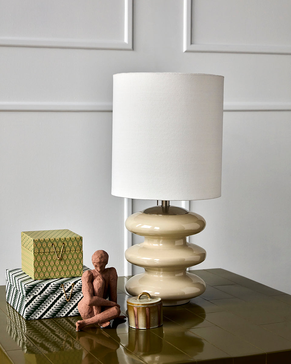 Step Off White Table Lamp