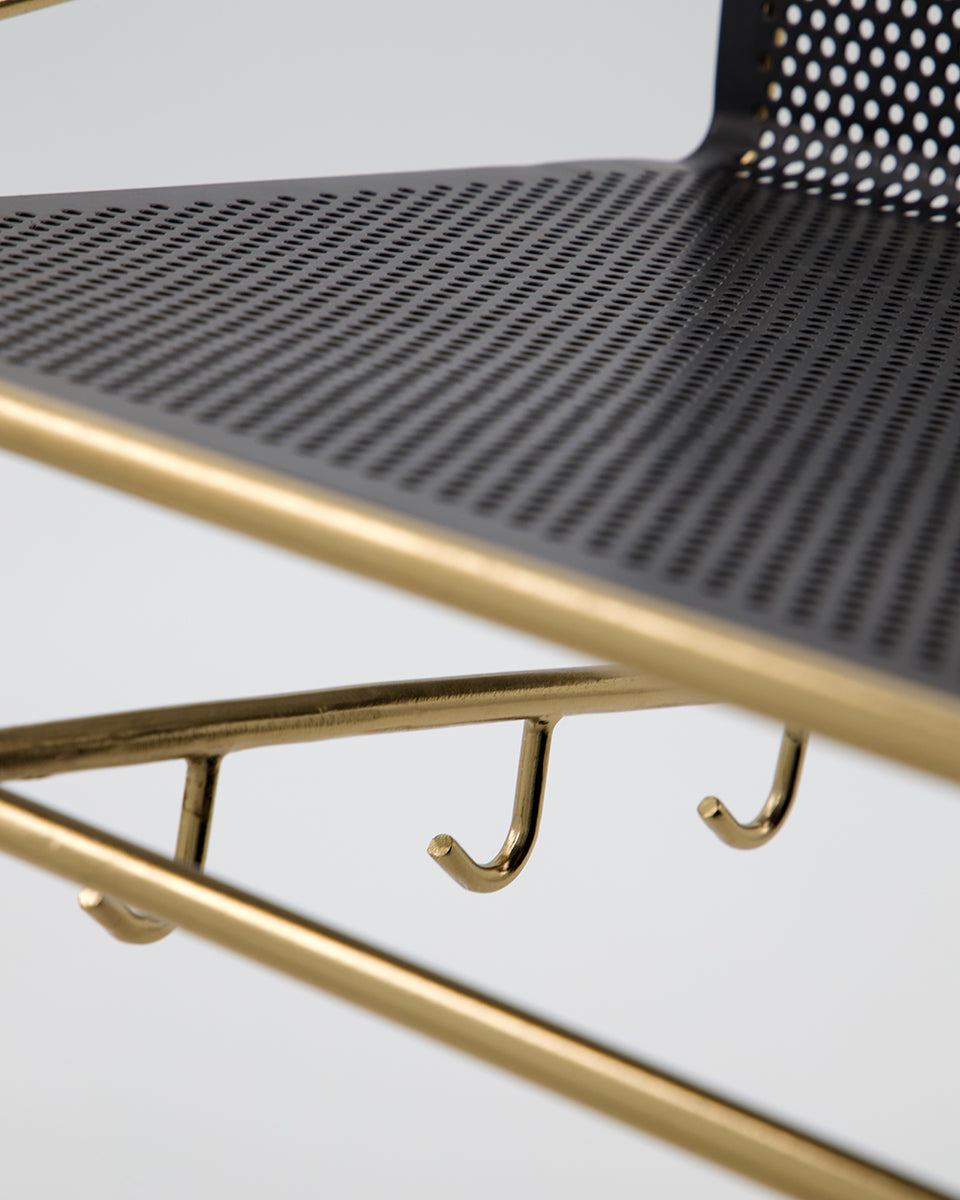 Wally Antique Brass Wall Shelf
