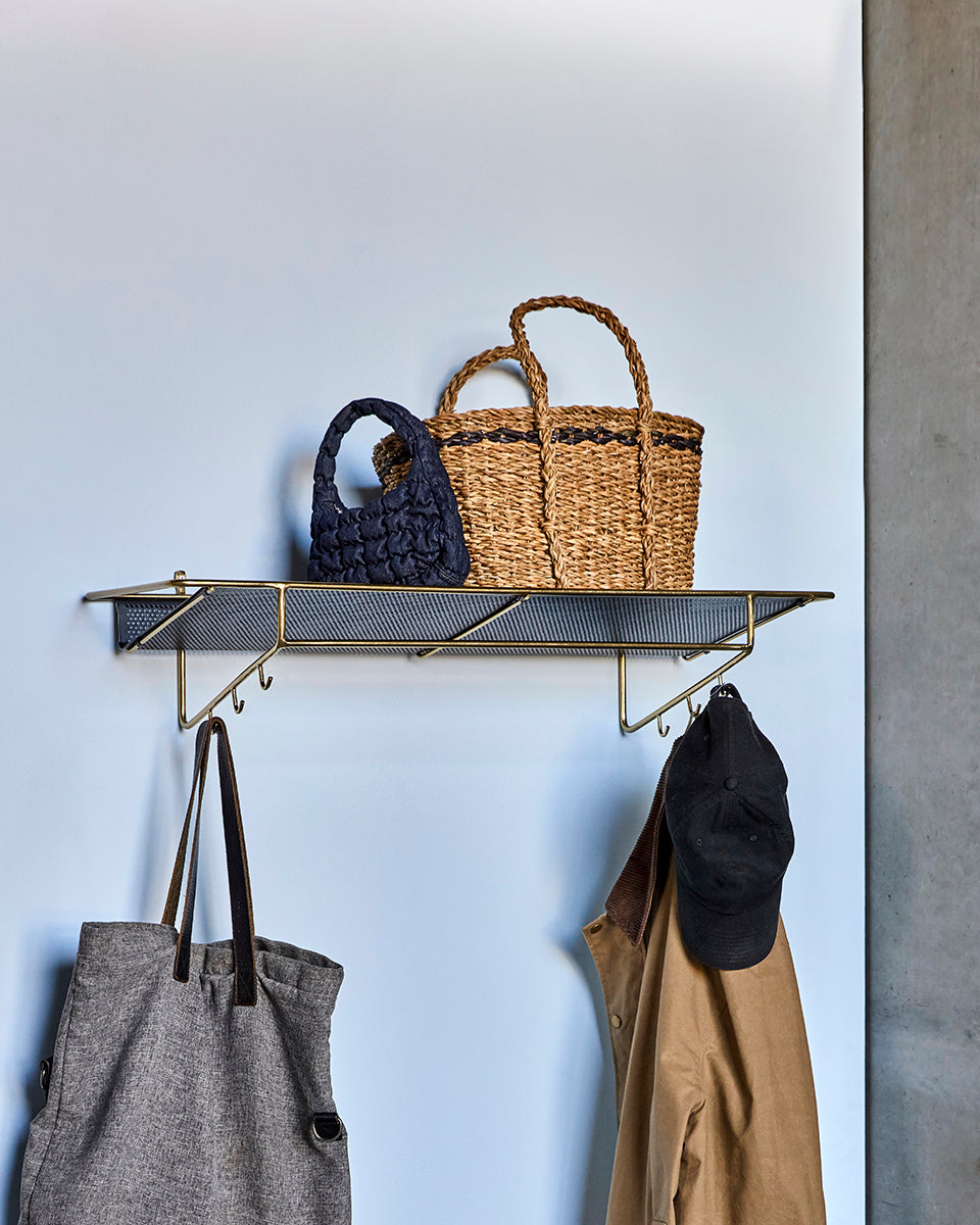 Wally Antique Brass Wall Shelf