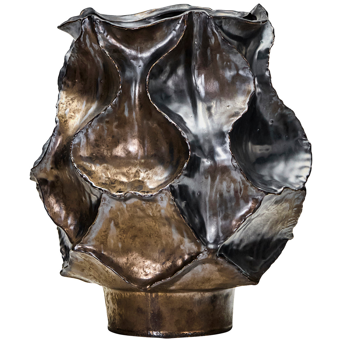 Waves Antique Metallic Vase