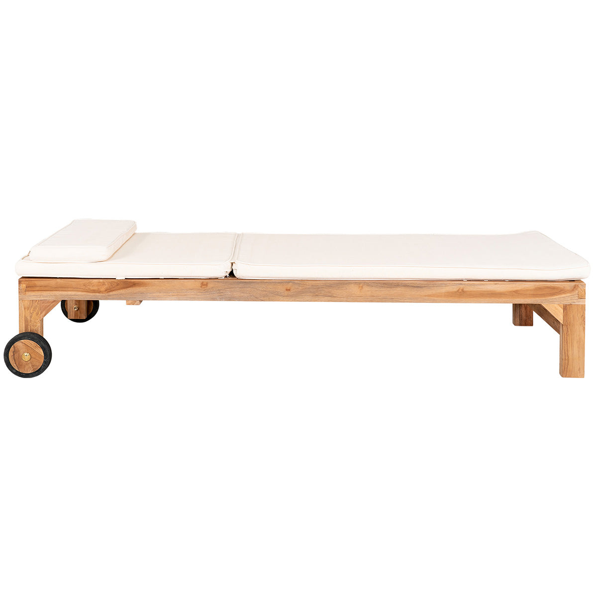 Andorra Teak Wood Sunlounger with Cushion