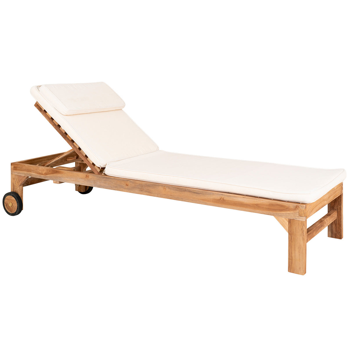 Andorra Teak Wood Sunlounger with Cushion