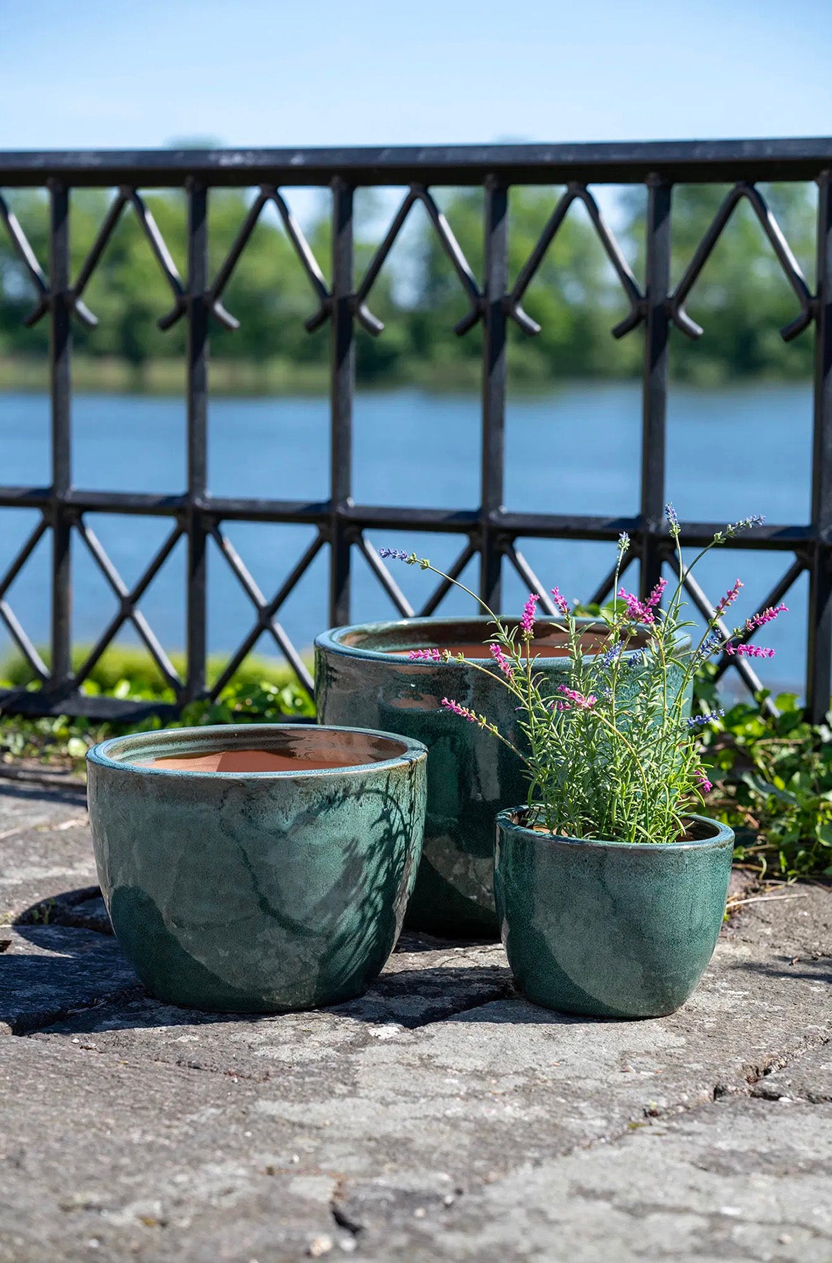Burnley Green Pots (3/Set)