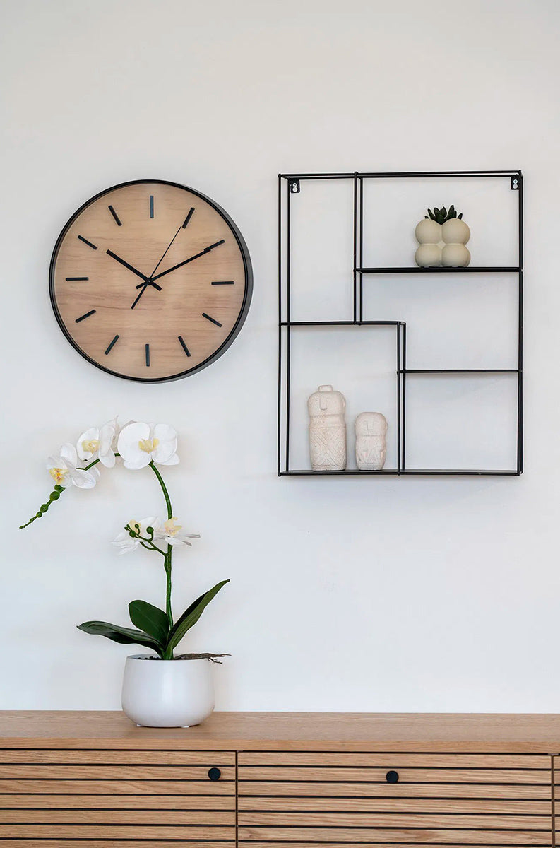 Camden Black/Natural Wall Clock