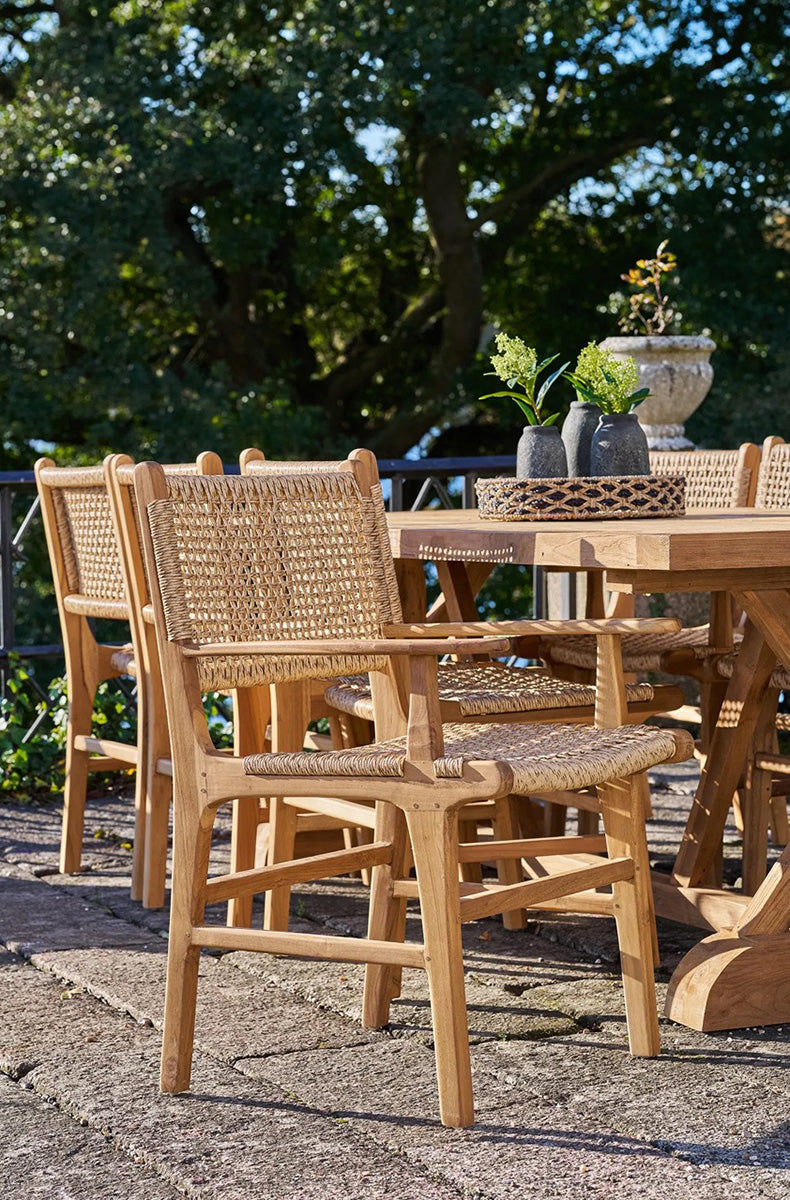 Derby Teak Wood Dining Chair with Armrest (2/Set)