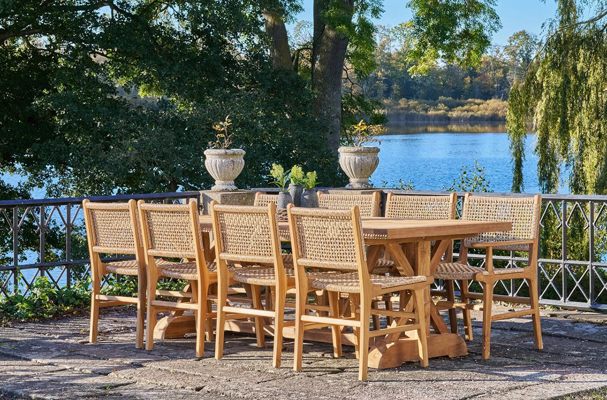 Derby Teak Wood Dining Chair with Armrest (2/Set)