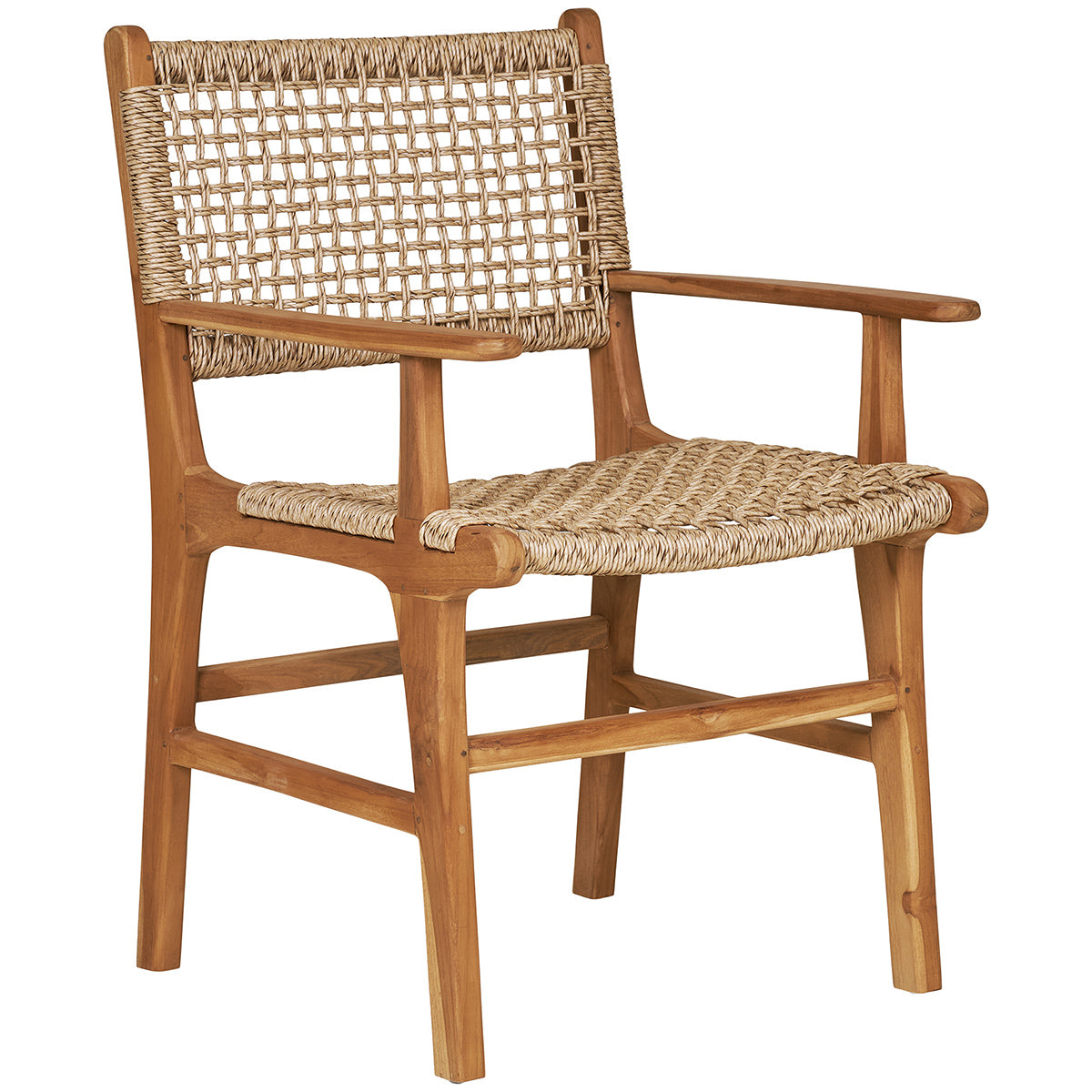 Derby Teak Wood Dining Chair with Armrest (2/Set)