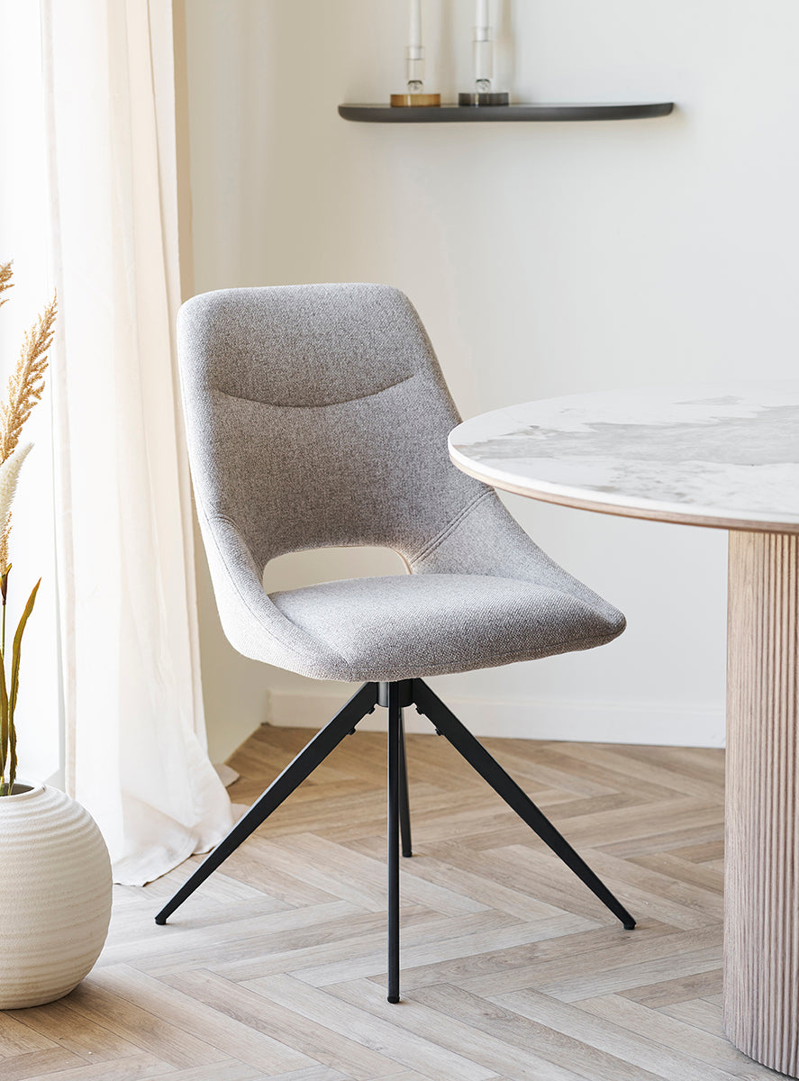 Dokka Sand Swivel Dining Chair