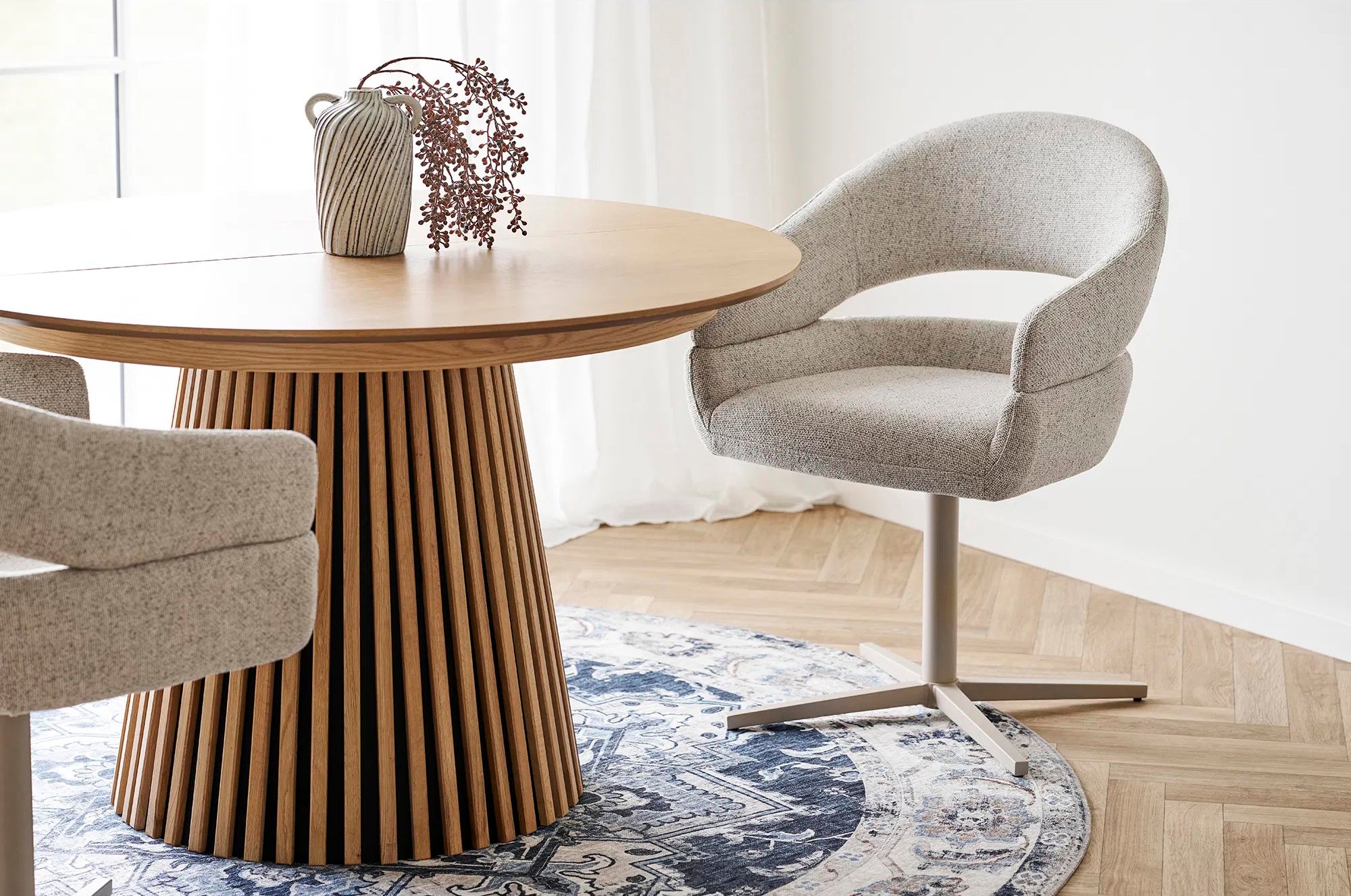 Dove Swivel Dining Chair with Steel Legs