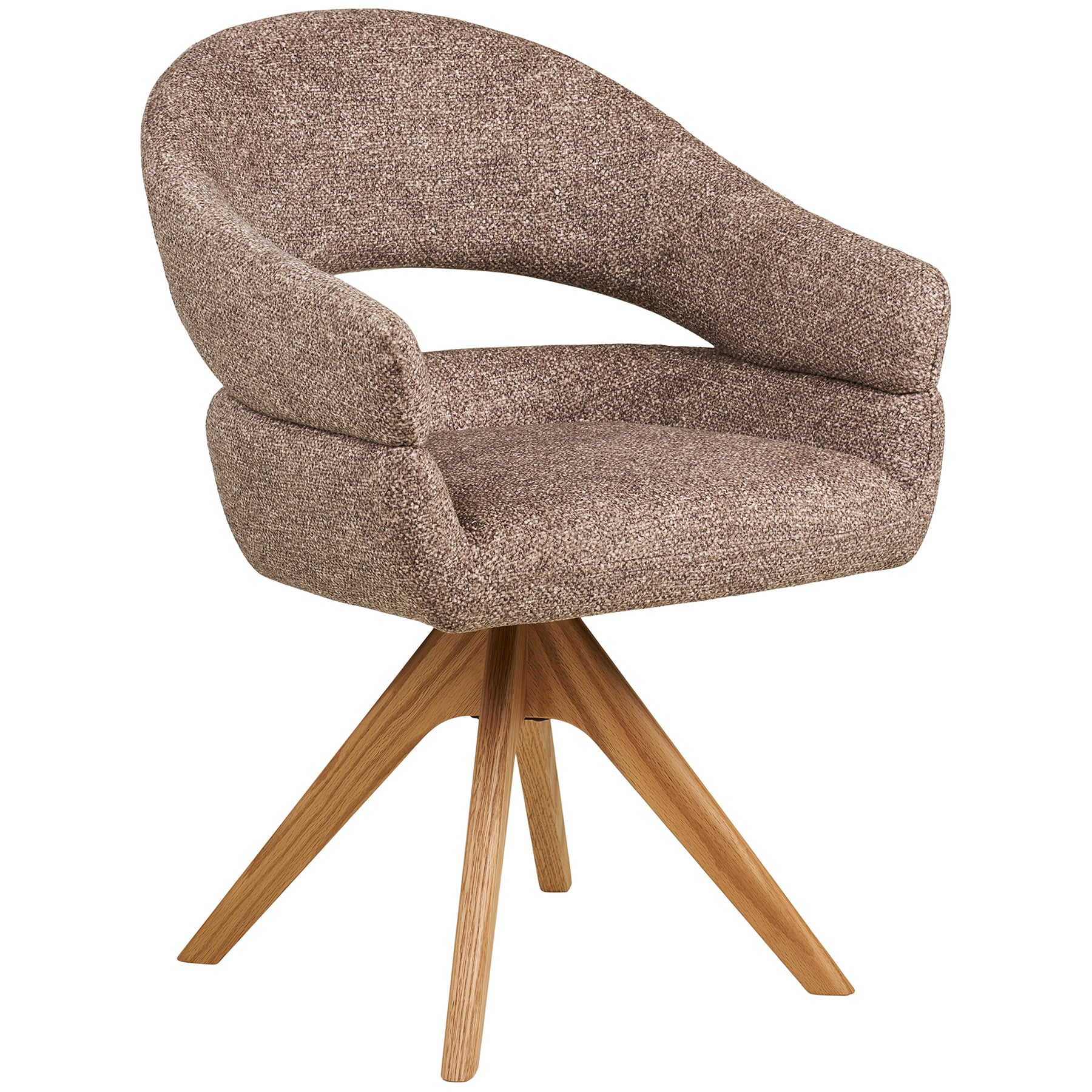 Dove Swivel Dining Chair with Wooden Legs