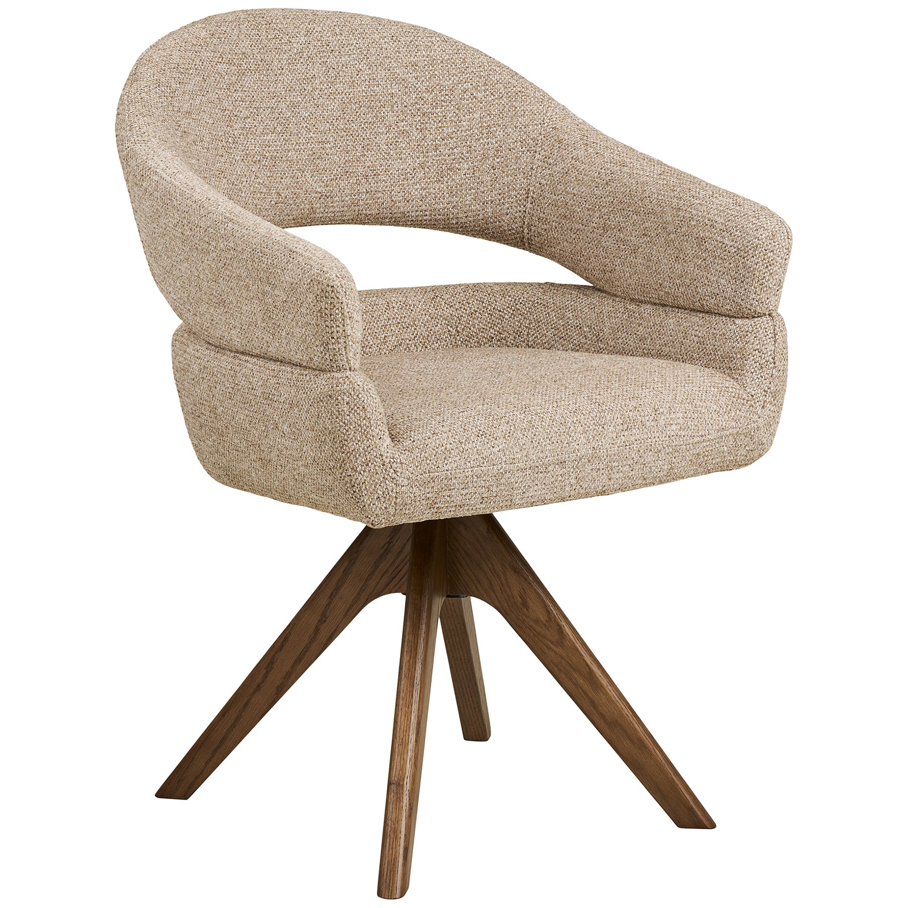 Dove Swivel Dining Chair with Wooden Legs