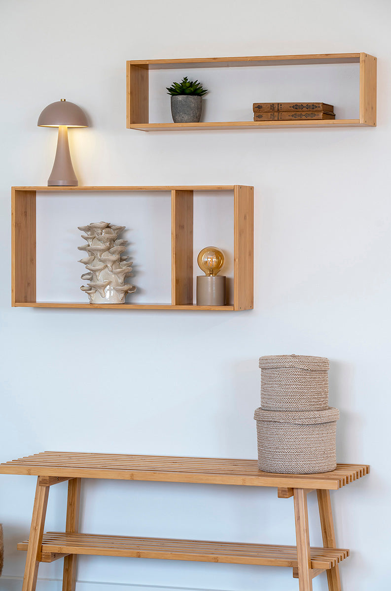 Ember Natural Bamboo Rectangular Wall Shelf