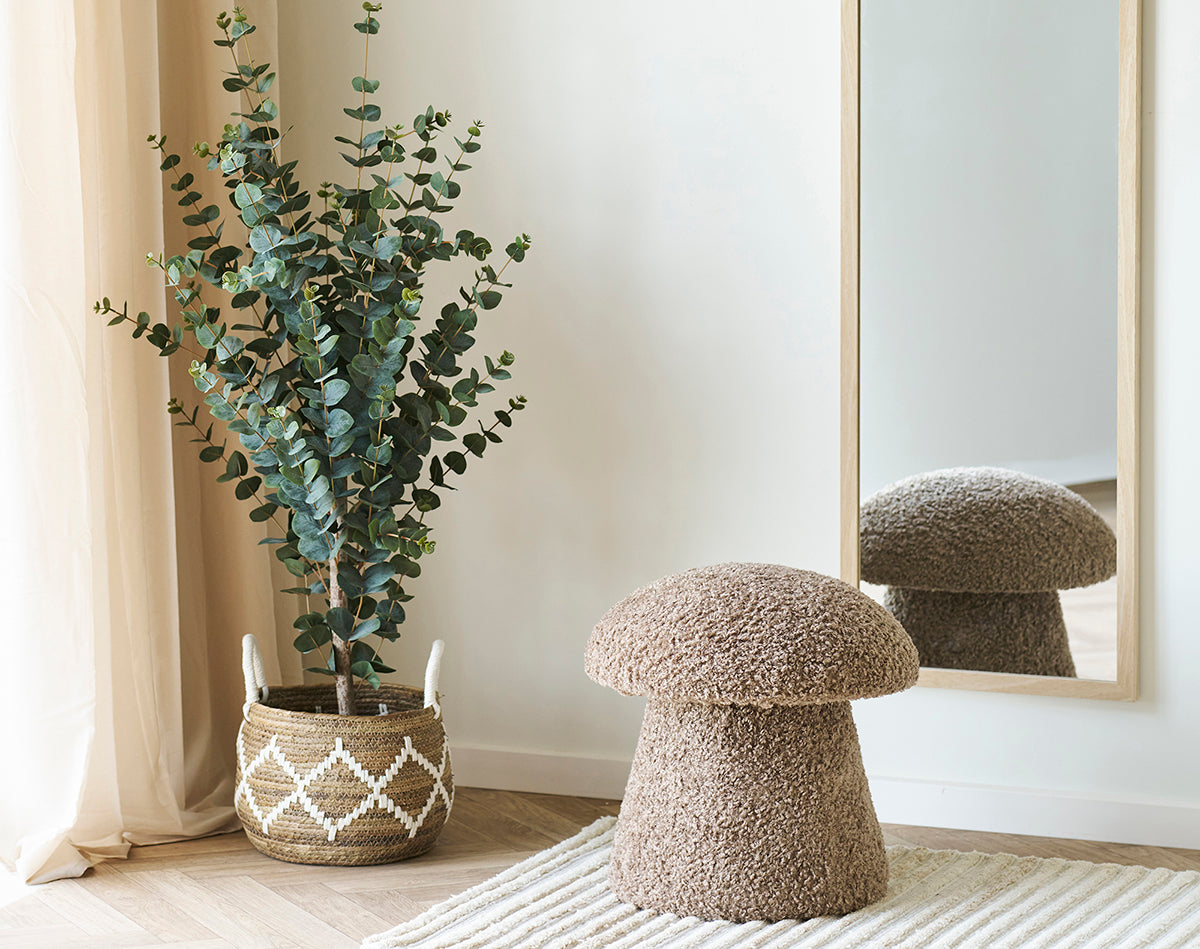 Enna Brown Artificial Fur Pouf