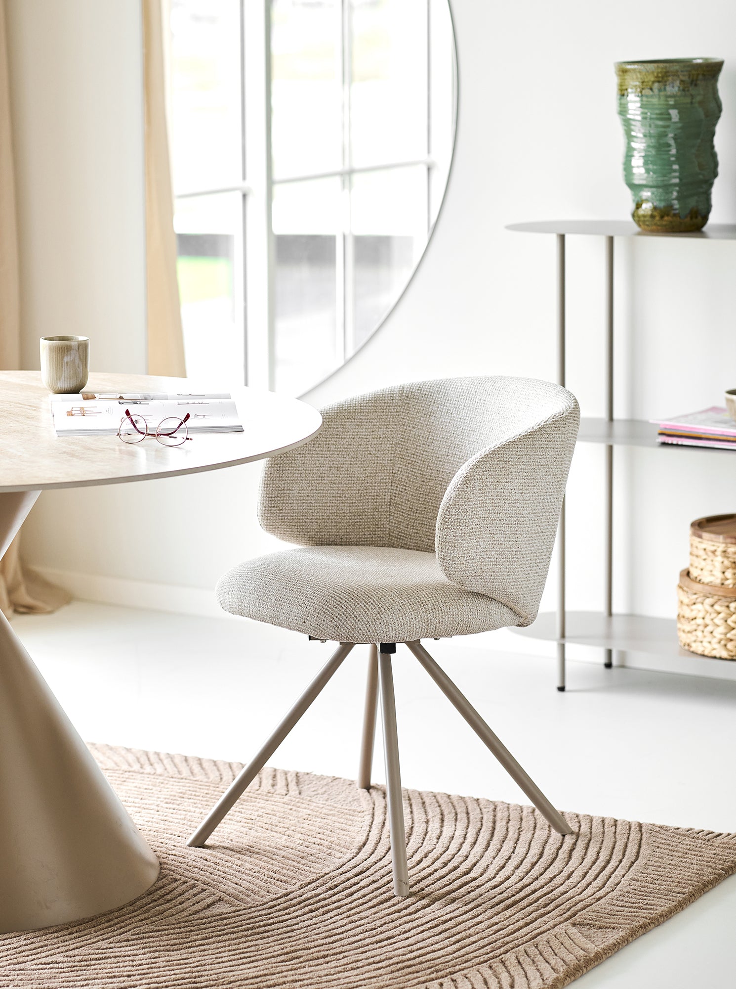 Fulham Sand Swivel Dining Chair