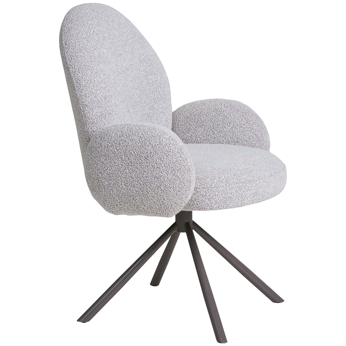 Lana Sand Boucle Swivel Dining Chair