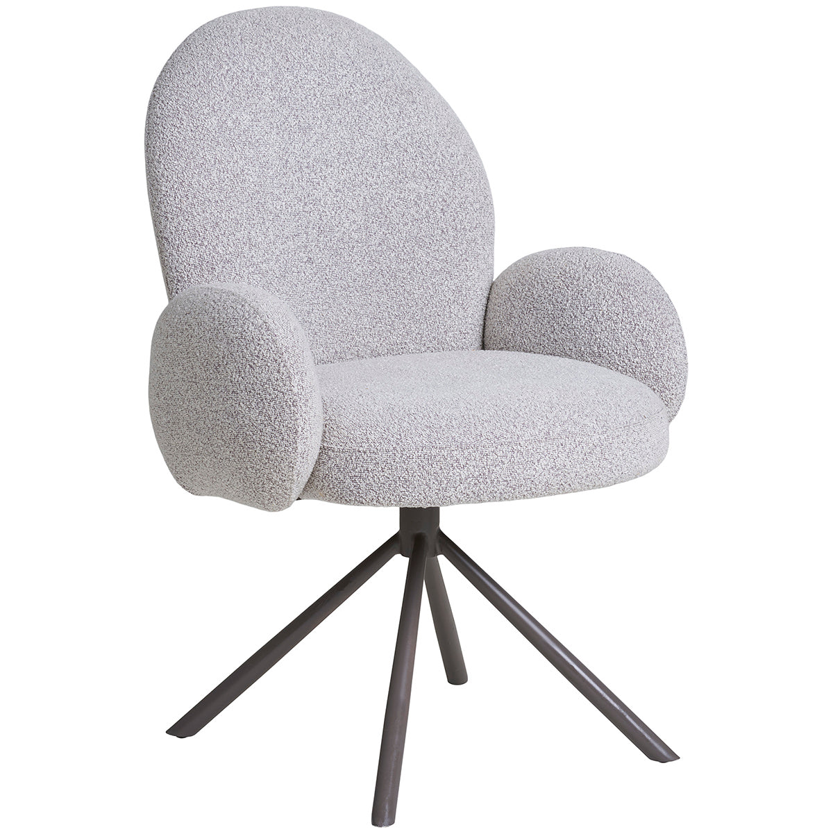 Lana Sand Boucle Swivel Dining Chair