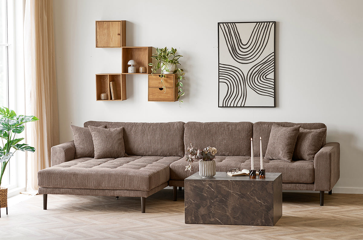 Lido Brown Corduroy Lounge Sofa