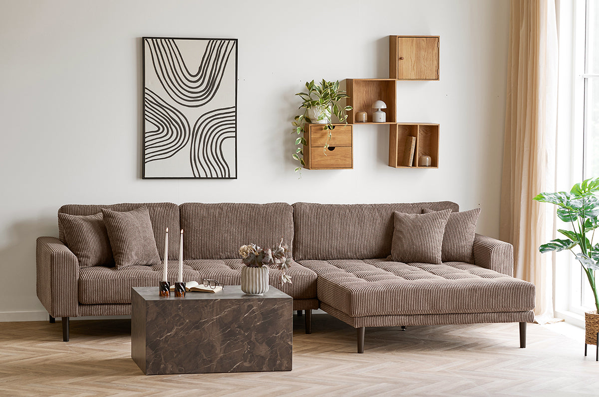 Lido Brown Corduroy Lounge Sofa