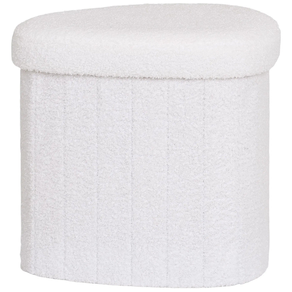 Medford White Teddy Pouf