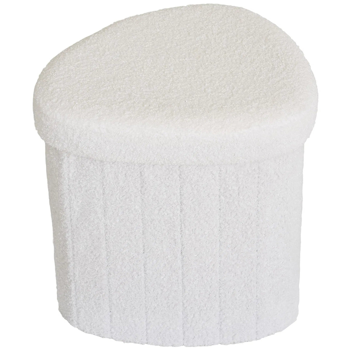 Medford White Teddy Pouf