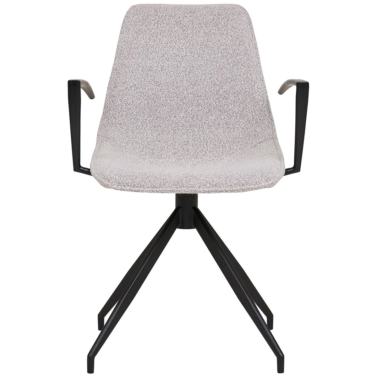 Monaco Sand Boucle Swivel Dining Chair with Armrest (2/Set)