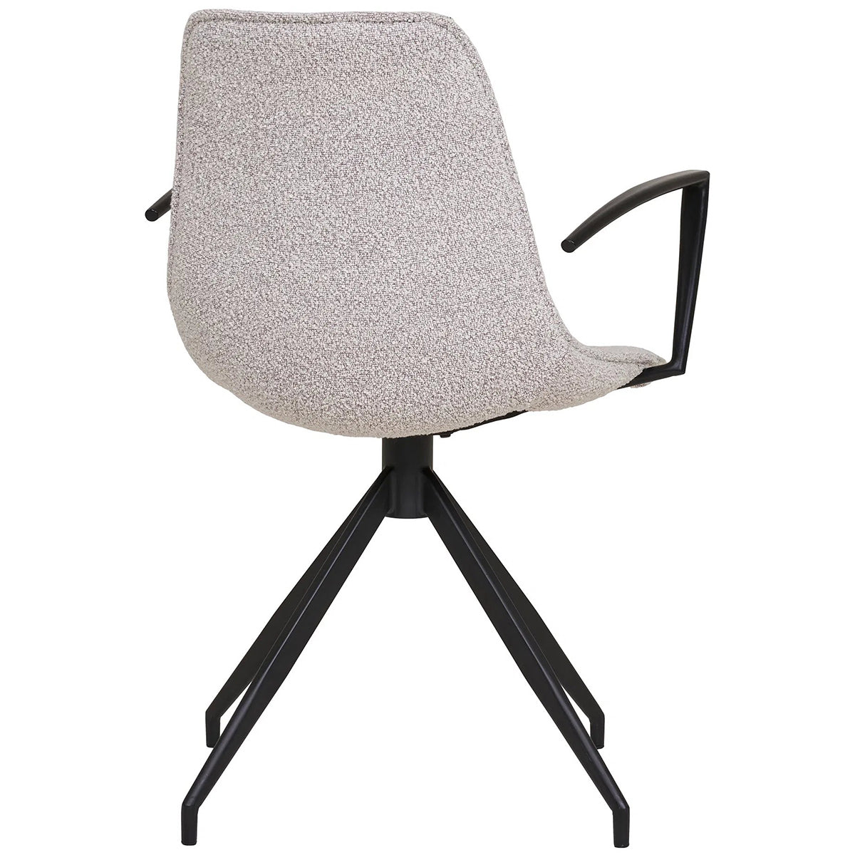 Monaco Sand Boucle Swivel Dining Chair with Armrest (2/Set)