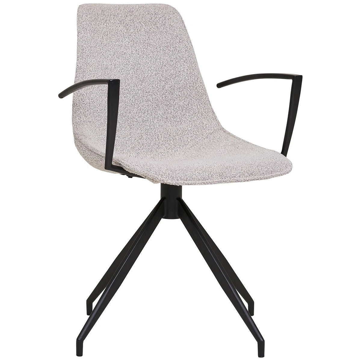 Monaco Sand Boucle Swivel Dining Chair with Armrest (2/Set)