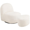 Olvera Chenille Swivel Lounge Chair with Footrest