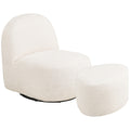 Olvera Chenille Swivel Lounge Chair with Footrest
