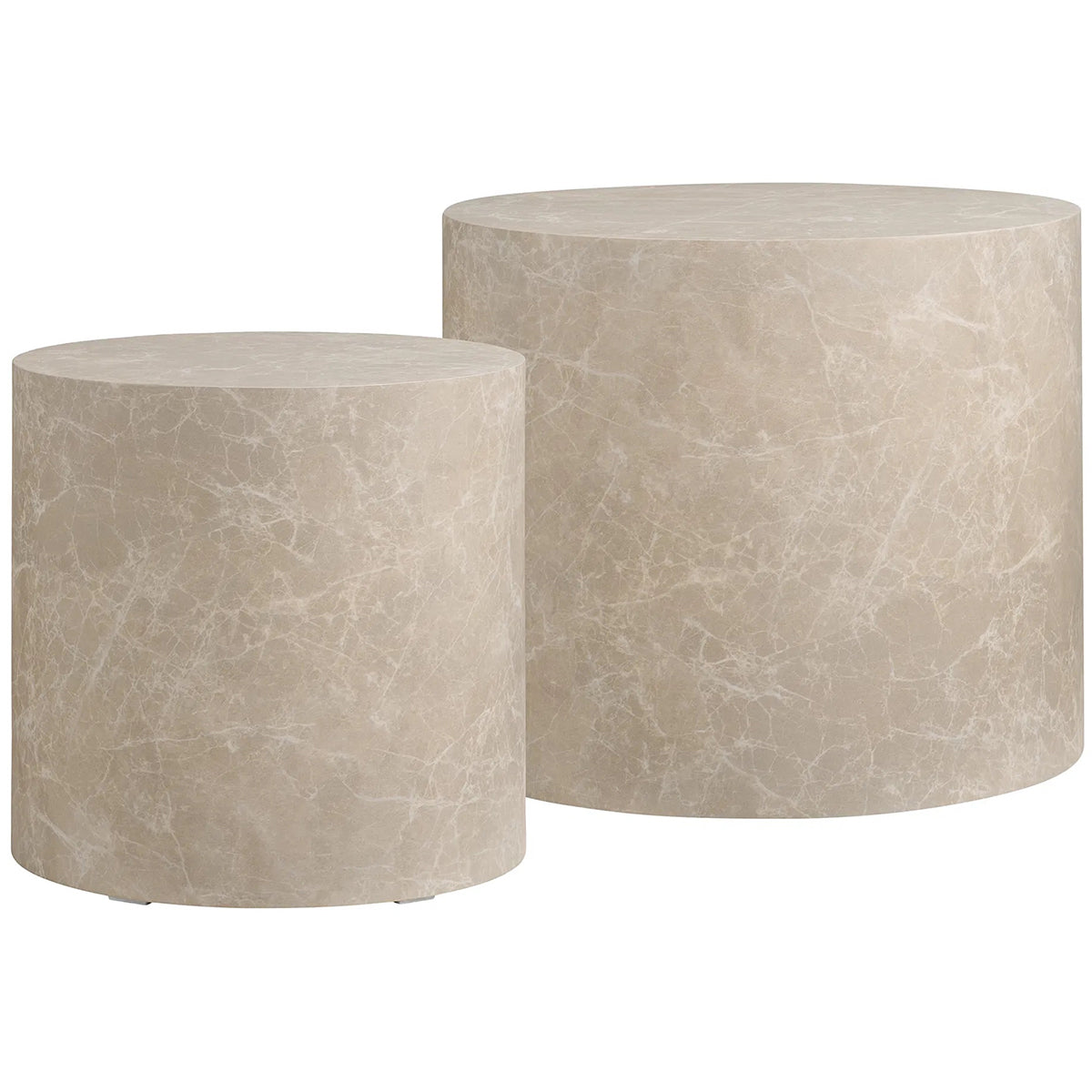 Prague Marble Look Round Coffee Table (2/Set)