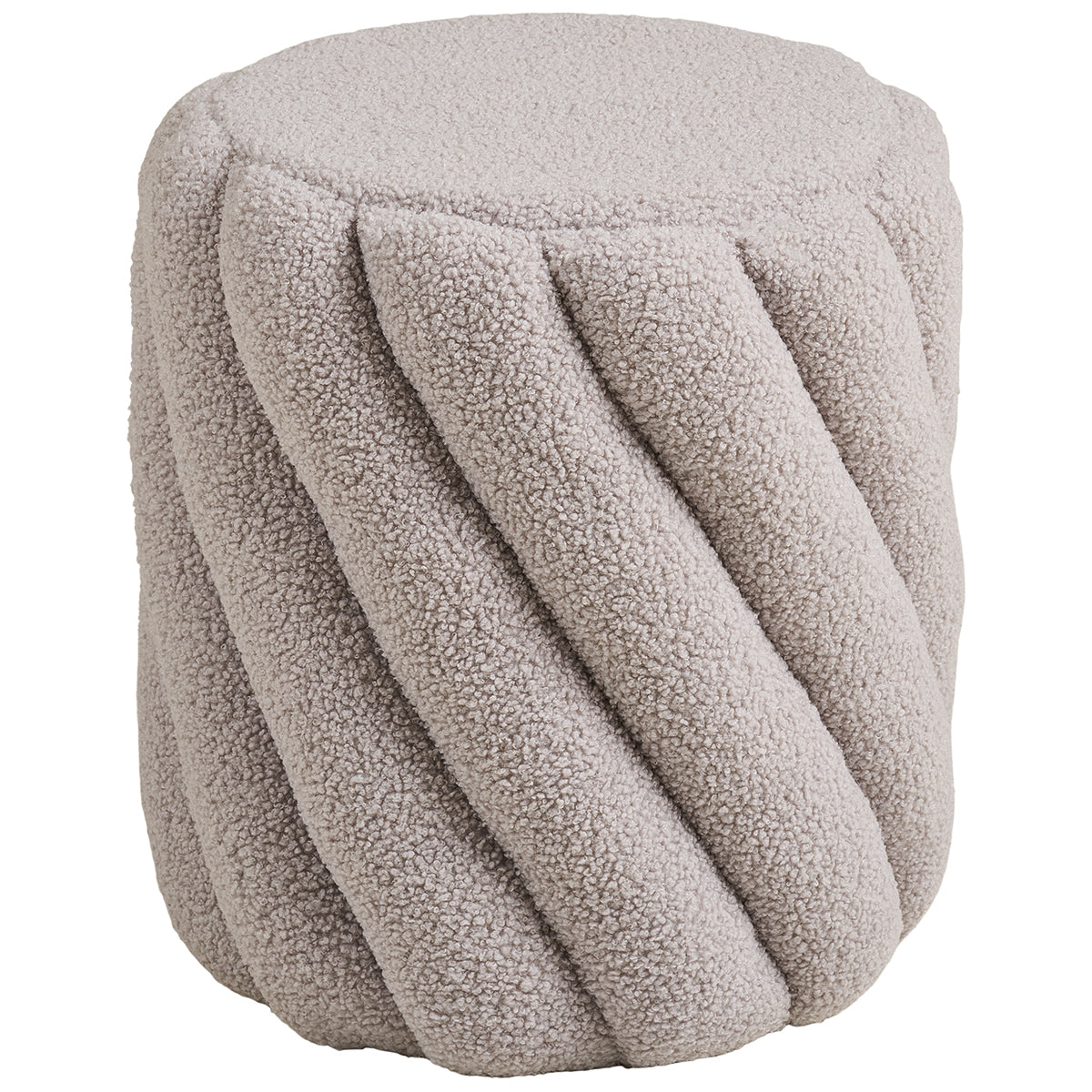 Sana Grey Teddy Pouf