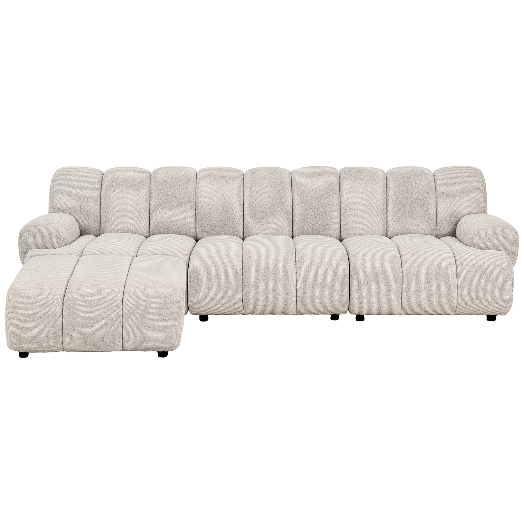 Taza Sand 3.5 Seater Modular Sofa with Pouf