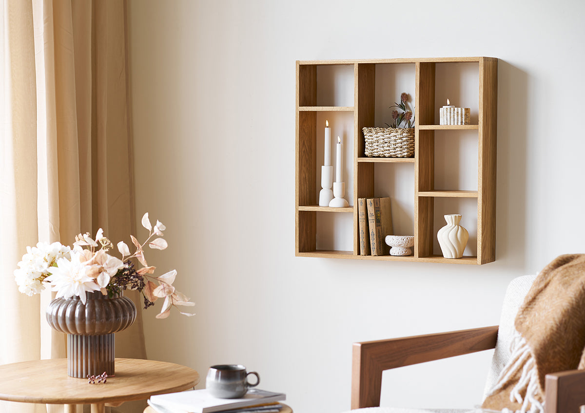 Townsville Oak Wood Large Wall Shelf