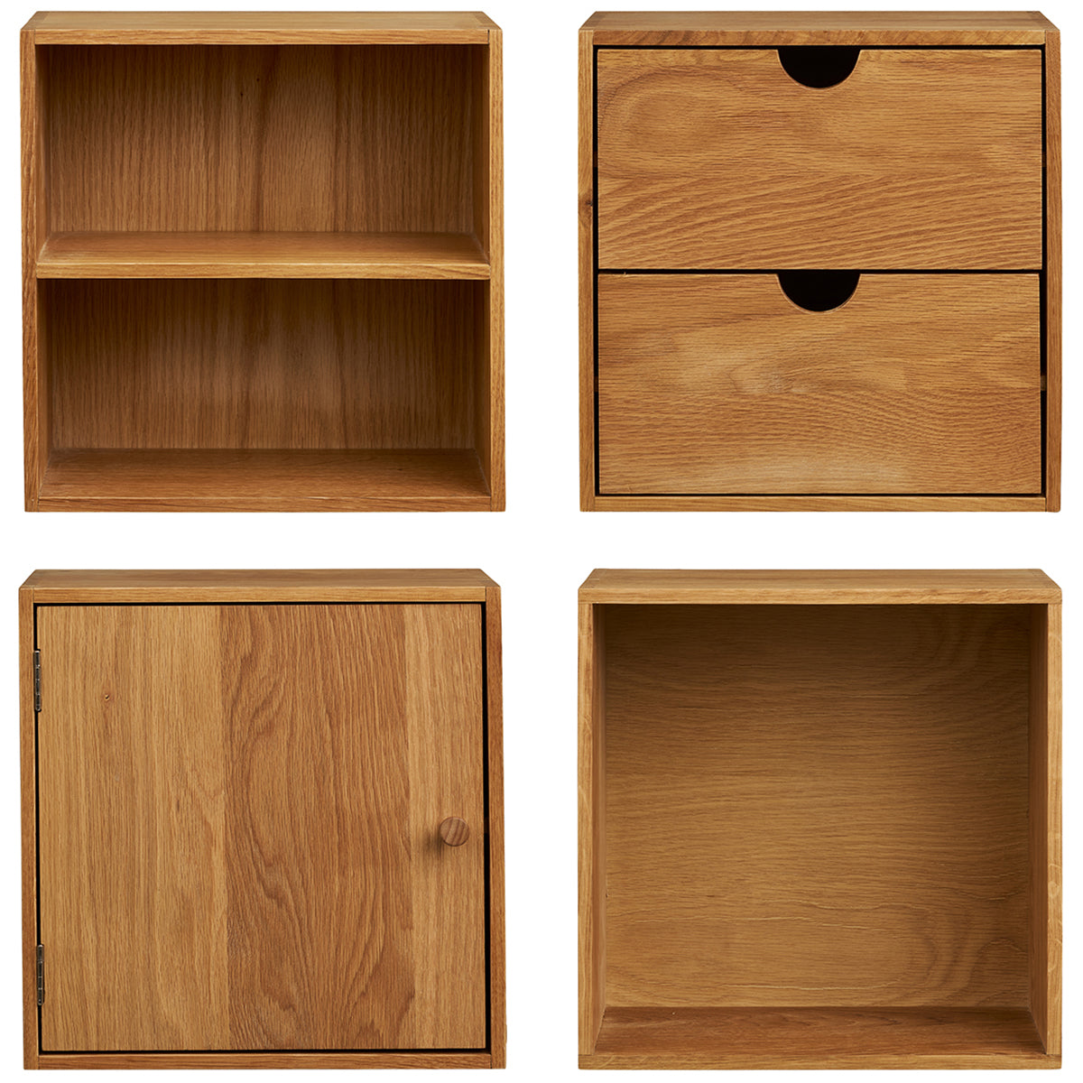 Townsville Oak Wood Wall Shelf Set