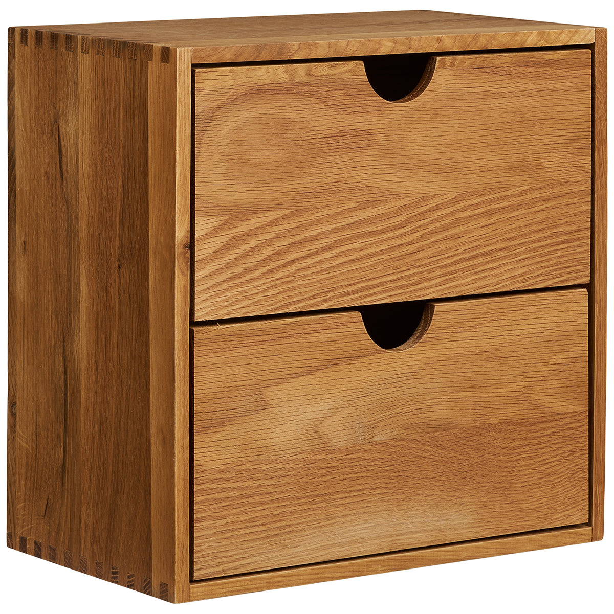 Townsville Oak Wood Wall Shelf with Drawers
