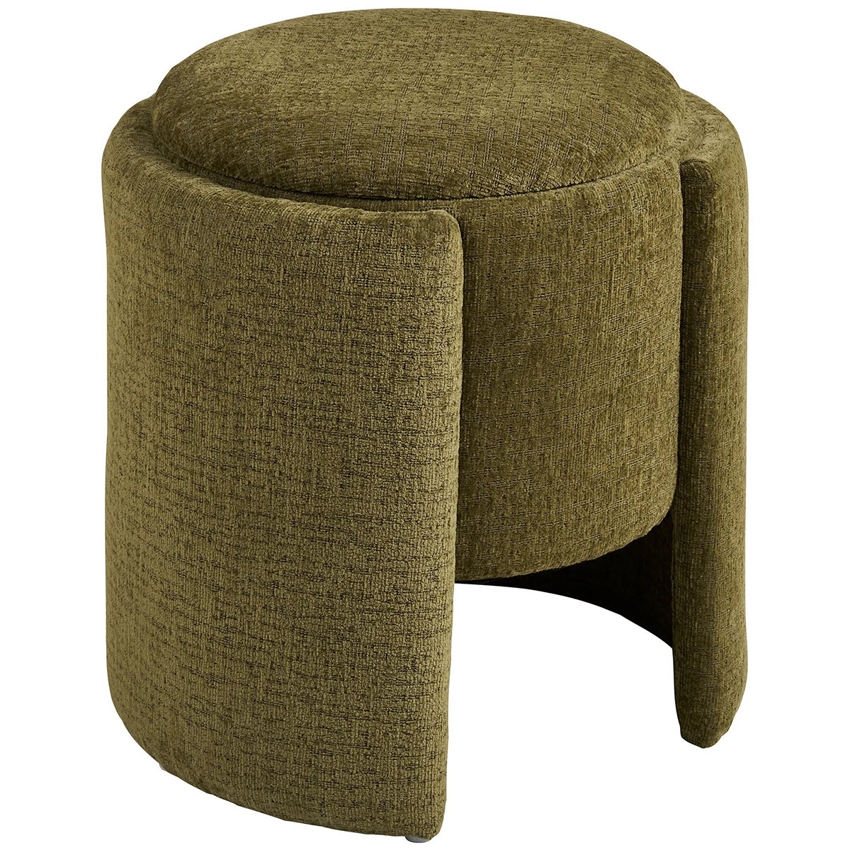 Walsdorf Green Chenille Pouf