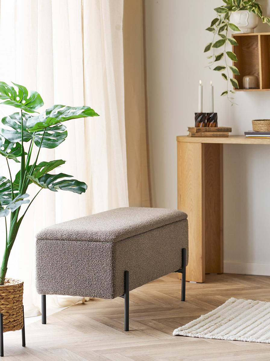 Watford Boucle Bench with Storage