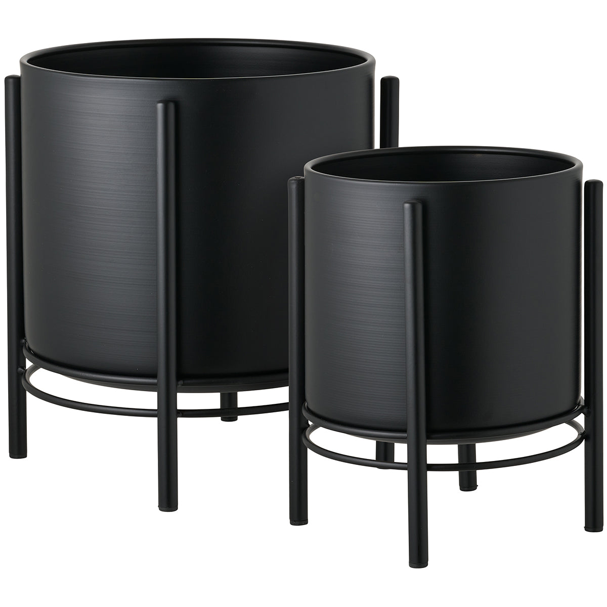 Zoe Black Flowerpots (2/Set)