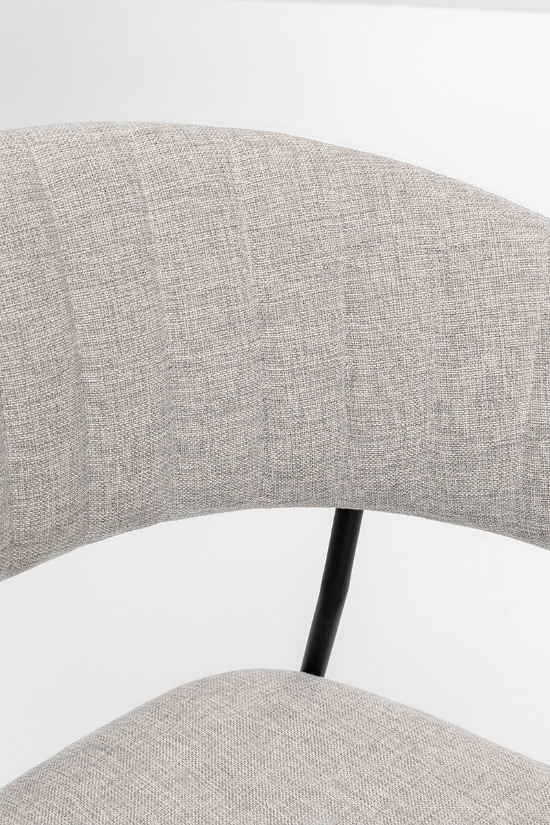 Belle Light Grey Chair with Armrest