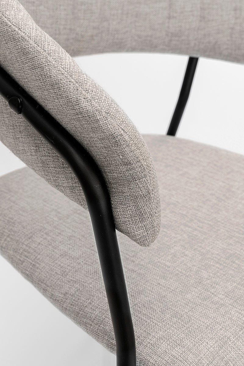 Belle Light Grey Chair with Armrest