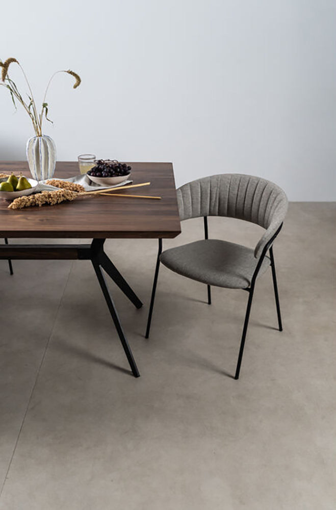 Belle Light Grey Chair with Armrest