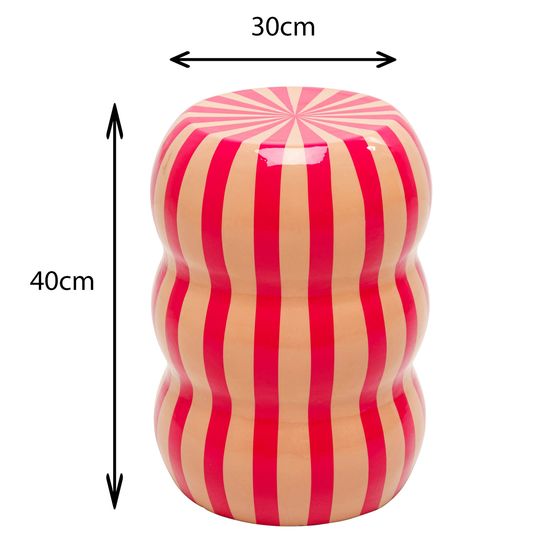 Candy Pink Stripes Side Table